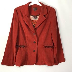 R&K Originals Vintage Women Blazer Jacket and Tank Top Set Size 14T Burnt Orange